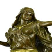 Bronze Sculpture Gilt Gold Bronze Harem Woman By Italian Artist Aldo Vitaleh Art