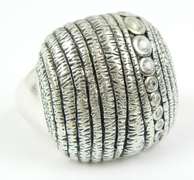 Big Domed Sterling Journey Ring, Size 8.5