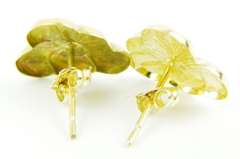 Vintage 10K Gold Pansy Stud Earrings