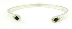 Silpada Hammered  Sterling Black Onyx Cuff
