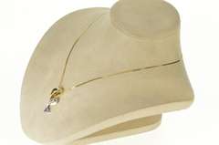 10K Yellow Gold Trillion Tanzanite Two Tone Diamond Swirl Pendant