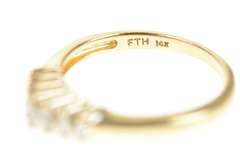 14K Yellow Gold 0.25 Ctw Graduated Marquise Diamond Band Ring