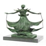 Green Patina Dalinian Girl Bronze Statue