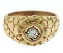 Unique 14kt YG Diamond Nugget Ring
