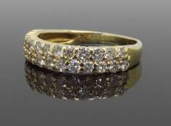 14K Two Row Diamond Band
