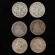6 Silver Halves 3 Types