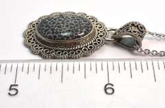 Vintage Stone Necklace in Sterling Silver