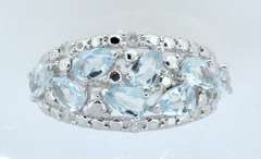 Captivating Aquamarine & Diamond Ring in Sterling Silver