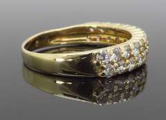 14K Two Row Diamond Band
