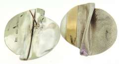 Sterling Silver Large Textured Disc Earrings