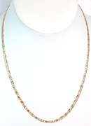 Tri-Color Gold Mariner Link Necklace