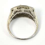 Antique Sapphire & Diamond Filigree Ring