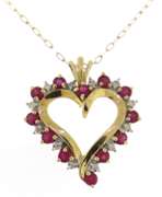 Lovely Ruby & Diamond Accent Open Heart Necklace