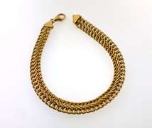 18kt yellow gold heavy double curb link bracelet