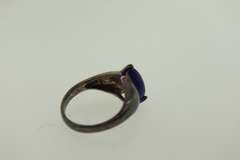 Sterling Silver Oval Shaped Aquamarine Ring
