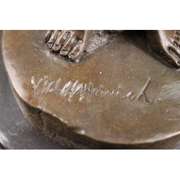 Fashion Woman Drinking Bronze Statue