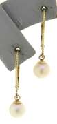 Chic 14kt YG Rope Pearl Drop Earrings