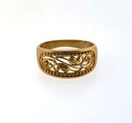 Beautiful 18kt yellow gold filigree band ring