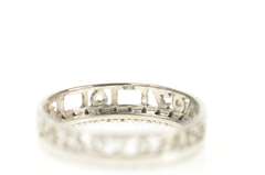 10K White Gold Diamond Circle Love Word Heart Symbol Pendant