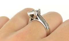 10K White Gold 1.10 Ctw Princess Cluster Diamond Engagement Ring