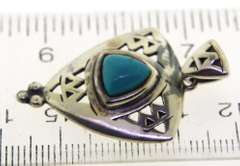 Sterling Silver Natine American Turquoise Pendant