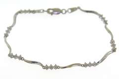 Beautiful White Gold Diamond Accent Link Bracelet