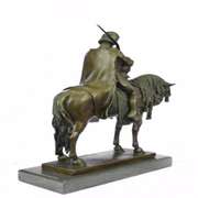 King Arthur on Horse with His Sword Bronze Sculpture