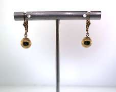 Dangling 14kt Ball Pendant and Earring Set