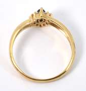 Cute Marquise Sapphire & Diamond Ring