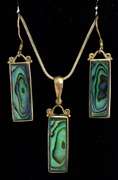 Earrings & Necklace Set with Abalone