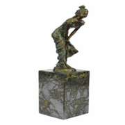 Brown Patina Lady Dancer Bronze Sculpture