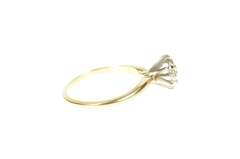 14K Yellow Gold Retro Classic Diamond Halo Promise Cluster Ring