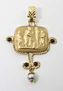 Fabulous Bold Byzantine-Inspired 14K Pendant