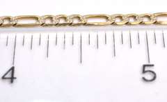 Nice 23-Inch Textured Figaro Chain in 14KT Yellow Gold