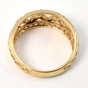 Fashionable Pierced Diamond Dome Ring