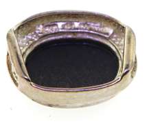 Vintage 925 sterling silver lot of two pendants, black onyx and amethyst