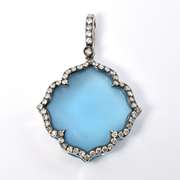 Enchanting Blue Topaz & Diamond Pendant in 14K WG