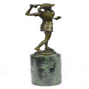Golfer Female Golfing Trophy Bronze Sculpture