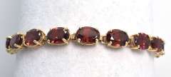 Garnet Tennis Style Bracelet in 14KT