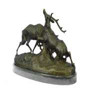 Mountain Deer Caribou Bronze Sculpture
