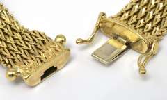 Beautiful Wide 14KT Yellow Gold Woven Bracelet