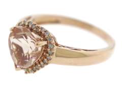 Favorite Morganite Heart w Diamond Halo Ring