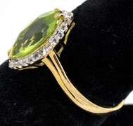 Beautiful Peridot & White Topaz Ring in Vermeil
