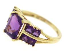 Amazing Emerald Cut Amethyst & Square Amethyst Ring