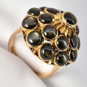 Neat Black Star Sapphire Pyramid Ring