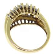 Flashy Yellow Gold Wide Diamond Ring