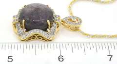 Massive Gorgeous Star Ruby & White Sapphire Necklace in Vermeil