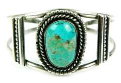 Native American Sterling Turquoise Cuff