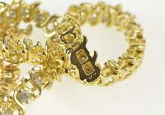 14K Yellow Gold 2.50 Ctw Diamond Inset Wavy Pattern Tennis Bracelet