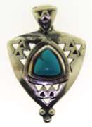 Sterling Silver Natine American Turquoise Pendant